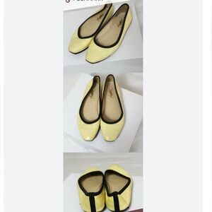 Yves Saint Laurent Women's Yellow and Black Flats 6